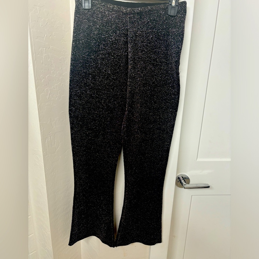 Zara black knit flare pants